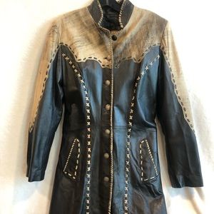 Dark Brown Genuine Leather Tribe America Women’s Coat Size 8